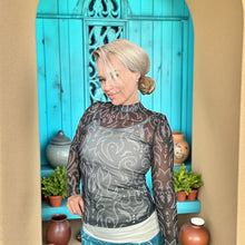 Load image into Gallery viewer, Grey Leopard Mesh Top - L &amp; B