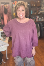 Load image into Gallery viewer, Plum Round Neck Top - Paper Lace