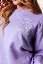 Load image into Gallery viewer, Stay Delulu Scuba Sweatshirt Periwinkle
