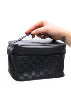 Load image into Gallery viewer, Subtly Checked Cosmetic Bags set of 4 in Black - Pre Order