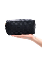 Load image into Gallery viewer, Subtly Checked Cosmetic Bags set of 4 in Black - Pre Order