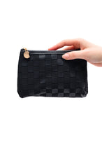 Load image into Gallery viewer, Subtly Checked Cosmetic Bags set of 4 in Black - Pre Order
