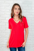 Load image into Gallery viewer, The Every Outfit Basic V-Neck Top in  Ruby