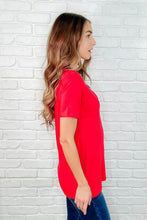 Load image into Gallery viewer, The Every Outfit Basic V-Neck Top in  Ruby