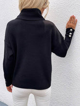 Load image into Gallery viewer, Sheer Trend - Casual Loose Solid Color High-Neck Long Sleeves Knitwear