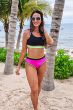 Load image into Gallery viewer, Jess Lea - Set For Vacay Two Piece Swimsuit- Black/Neon