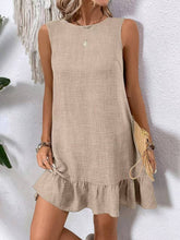 Load image into Gallery viewer, Lily Clothing - Casual tank solid color dress with lace ruffles