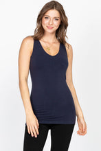 Load image into Gallery viewer, Reversible V-Scoop Neck Tank Top. New Colors!: Regular Size / Black