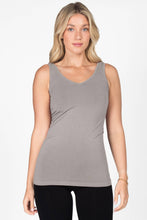 Load image into Gallery viewer, Reversible V-Scoop Neck Tank Top. New Colors!: Regular Size / Black
