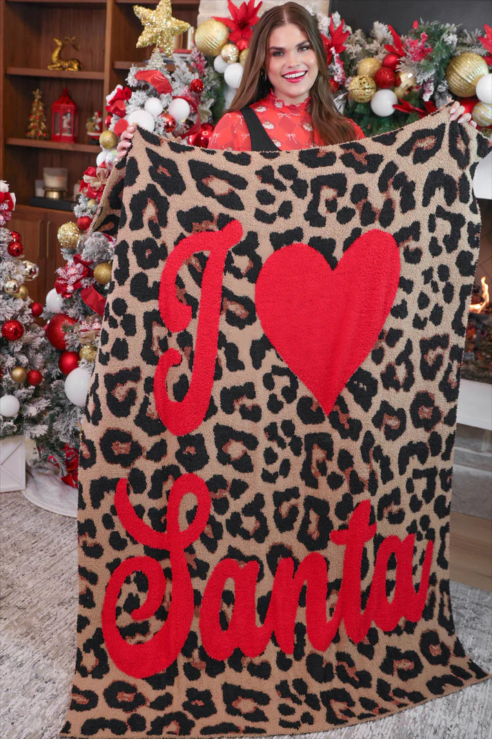 I Love Santa Cheetah Blanket - Jess Lea