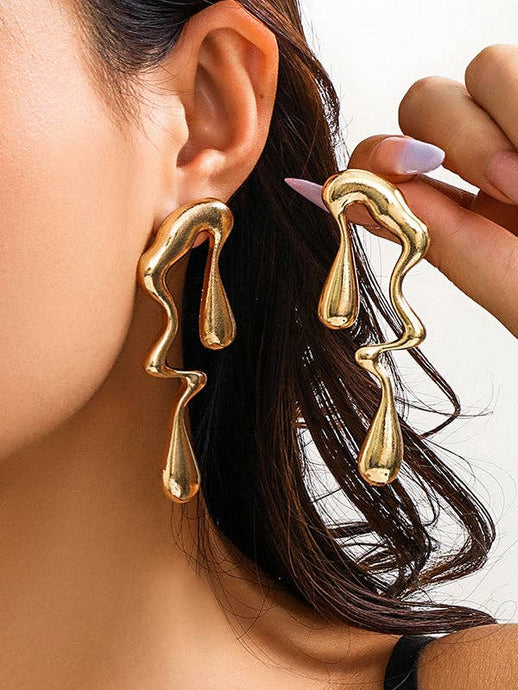 Sheer Trend - Geometric Solid Color Drop Earrings