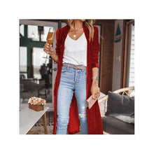 Load image into Gallery viewer, Sheer Trend - Loose Velvet Long Cardigan Coat With Elasticity