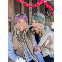 Load image into Gallery viewer, C.C Beanie - Bobble Knit C.C Head Wrap HW3836