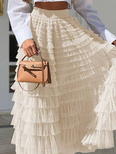 Load image into Gallery viewer, Sheer Trend - A-Line High Waisted Solid Color Tulle Skirts Bottoms