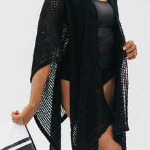 Load image into Gallery viewer, Pretty Simple - Coastal Views Crochet Tie Kimono