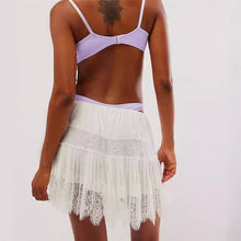 Load image into Gallery viewer, Sheer Trend - High Waist Lace Mini Skirt With Irregular Hem In Solid Color