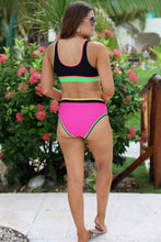 Load image into Gallery viewer, Jess Lea - Set For Vacay Two Piece Swimsuit- Black/Neon