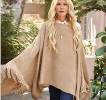 Load image into Gallery viewer, Rowan Poncho - Camel - Shiraleah