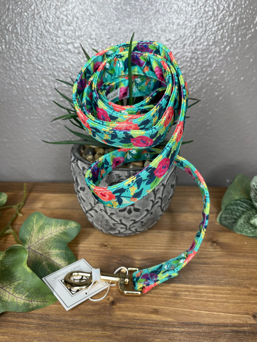 Floral Dog Leash -Mary Square