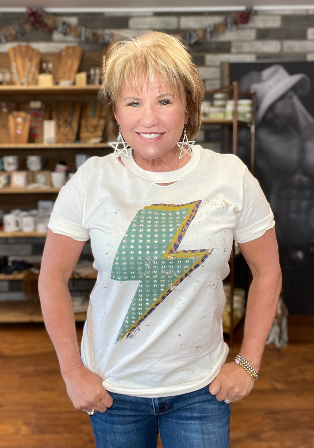 Bling Lightning Bolt Tee