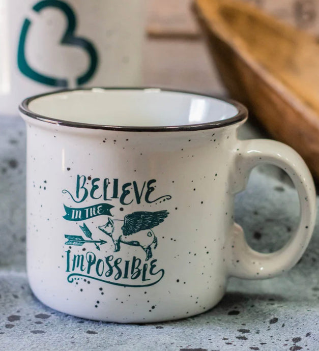 Believe in the Impossible Camp Mug - White- Cheekys