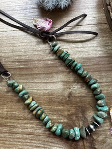 Lisa - Turquoise Necklace with leather