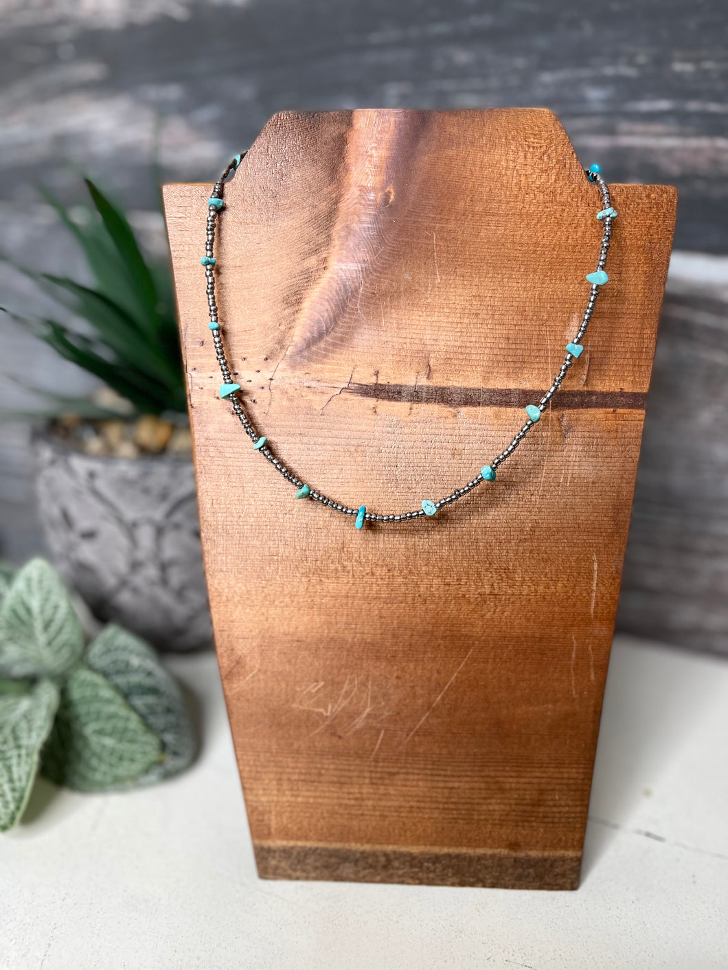 Prairie South - Seed Beed and Turquoise Choker