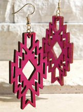 Load image into Gallery viewer, Red Southwest - Wood Earring