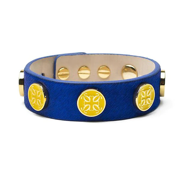 Meagen Wide Calfskin - Blue - Rustic Cuff