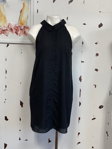 Button It Up Swing Dress - Tanzanite or Black