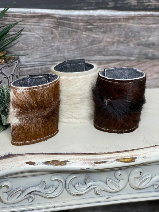 Cow Hide Koozie