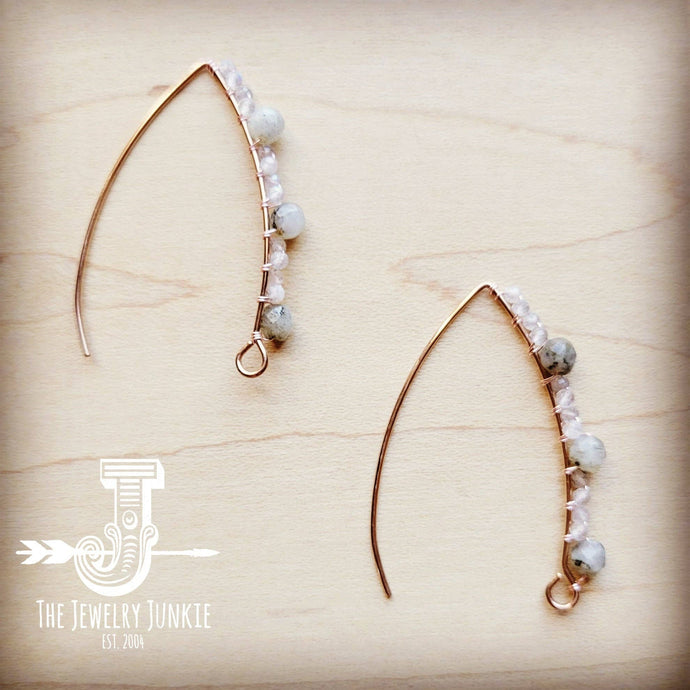 The Jewelry Junkie - Beaded Labradorite Dangle Earrings 212p