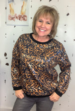 Load image into Gallery viewer, Celebrate Cheetah Sweatshirt - L and B
