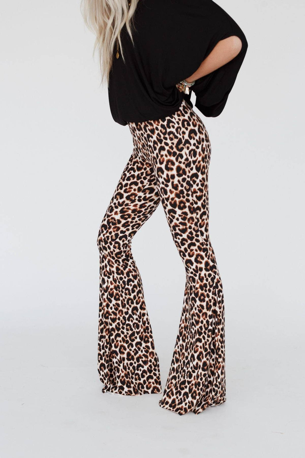 Cher Leopard Flare Pants - Brown - Three Bird Nest