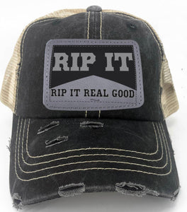 Rip It Rip It Real Good - Leather Patch Western Trucker Hats