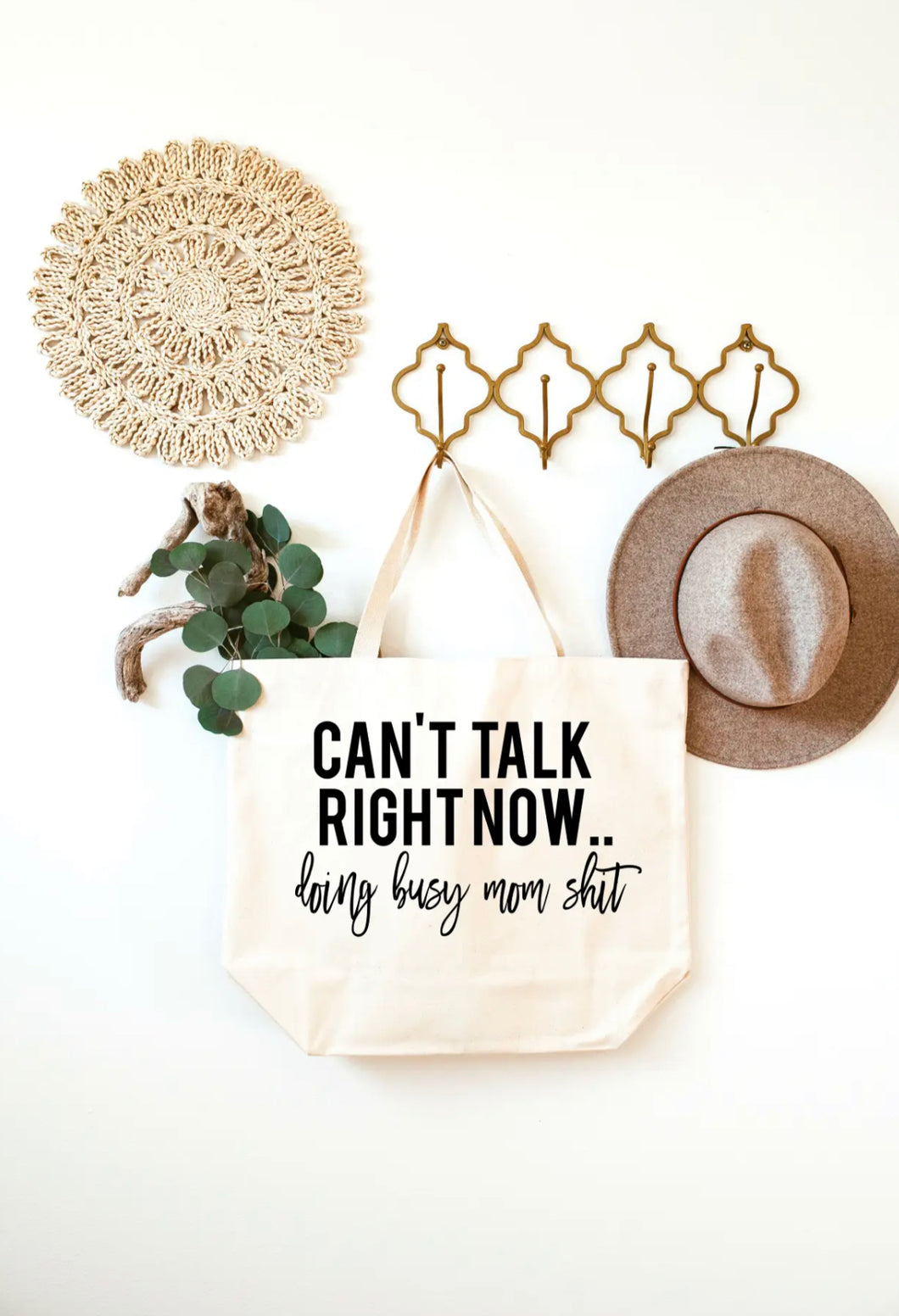 Can't Talk Right Now - Canvas Tote