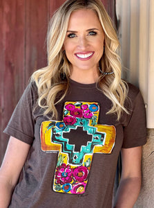 Callies Floral Cross - Texas True Threads