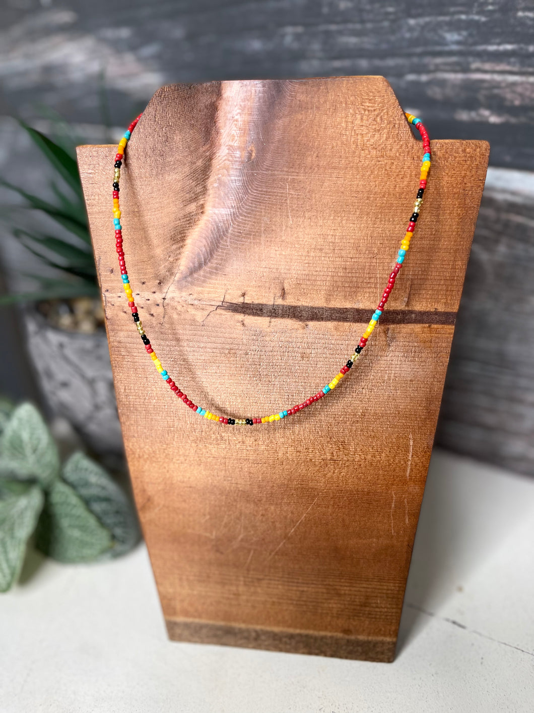 Sunset - Seed Beed and Turquoise Choker