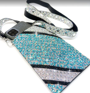 Lady Kent Cellphone Purse - Turquoise  Stripe Jacqueline Kent