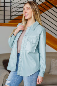 Endlessly Longing Faux Leather Shacket - GEEGEE