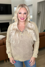 Load image into Gallery viewer, Mineral Wash Baby Waffle Henley in Ash Mocha - Zenana