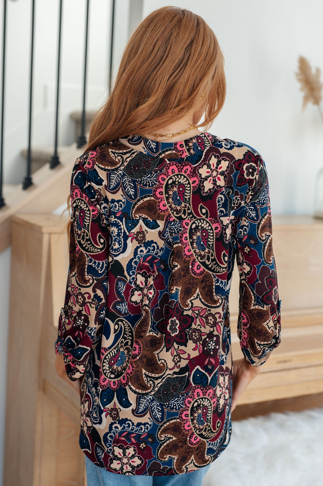 Load image into Gallery viewer, Little Lovely Blouse in Wine Paisley - Dear Scarelett