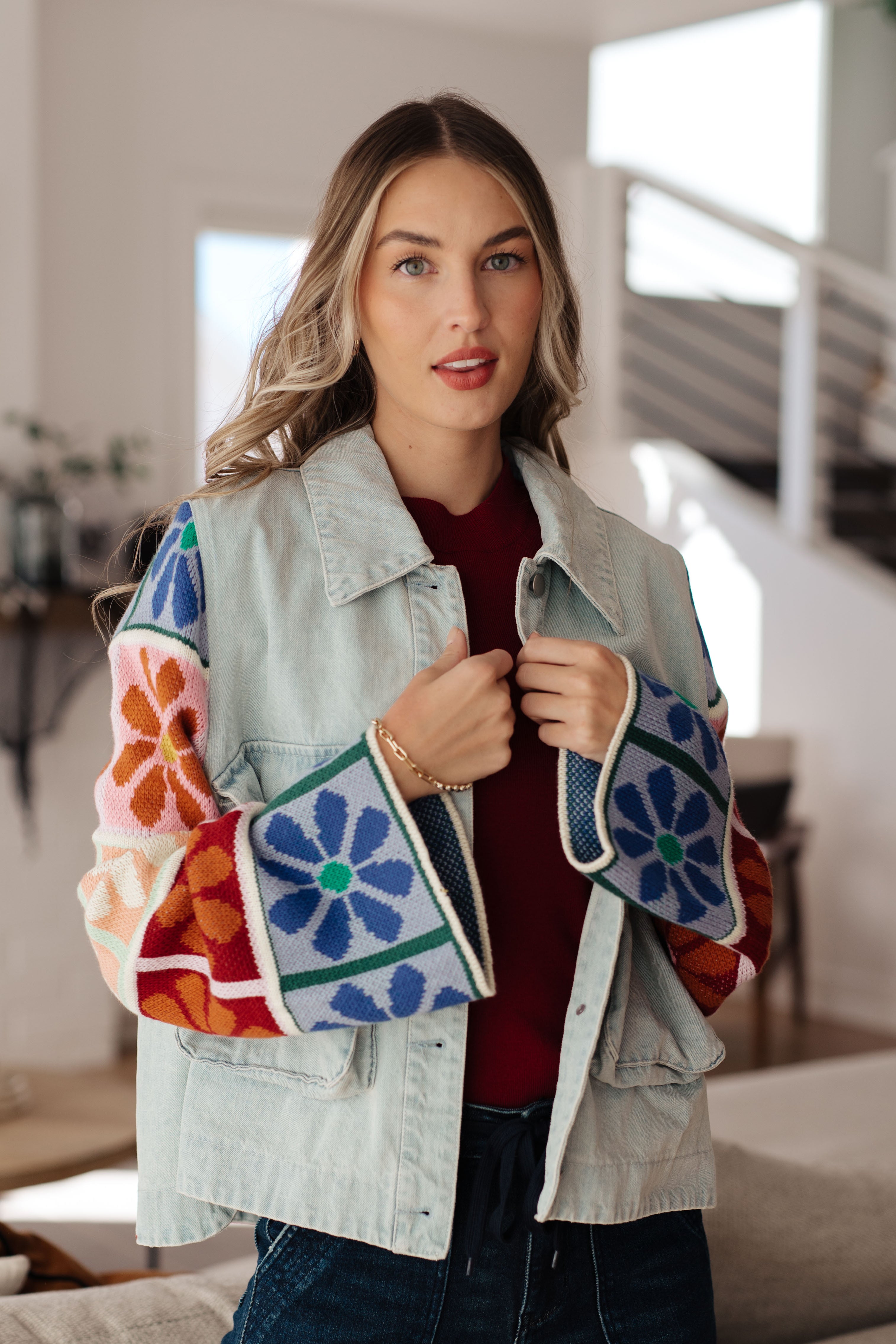 Something Better Knit and Denim Jacket – Detailz Boutique