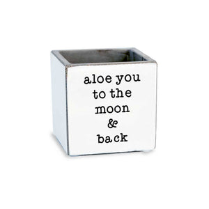 Pinetree Innovations - Aloe You To The Moon & Back | Succulent Pot/Candle Holder