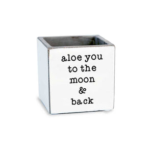 Pinetree Innovations - Aloe You To The Moon & Back | Succulent Pot/Candle Holder