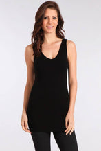 Load image into Gallery viewer, Reversible V-Scoop Neck Tank Top. New Colors!: Regular Size / Black