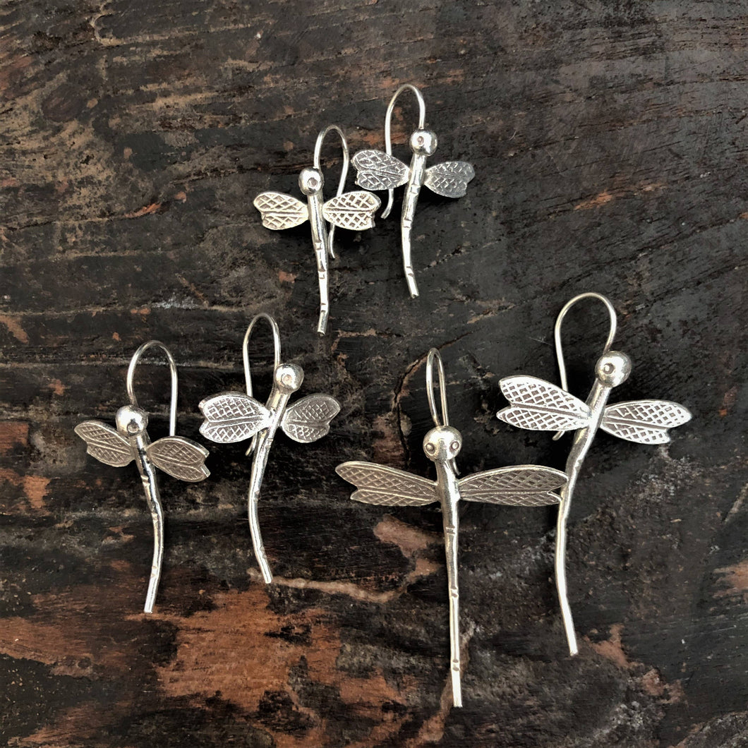 Silver dragonfly earrings - Small - Anantara