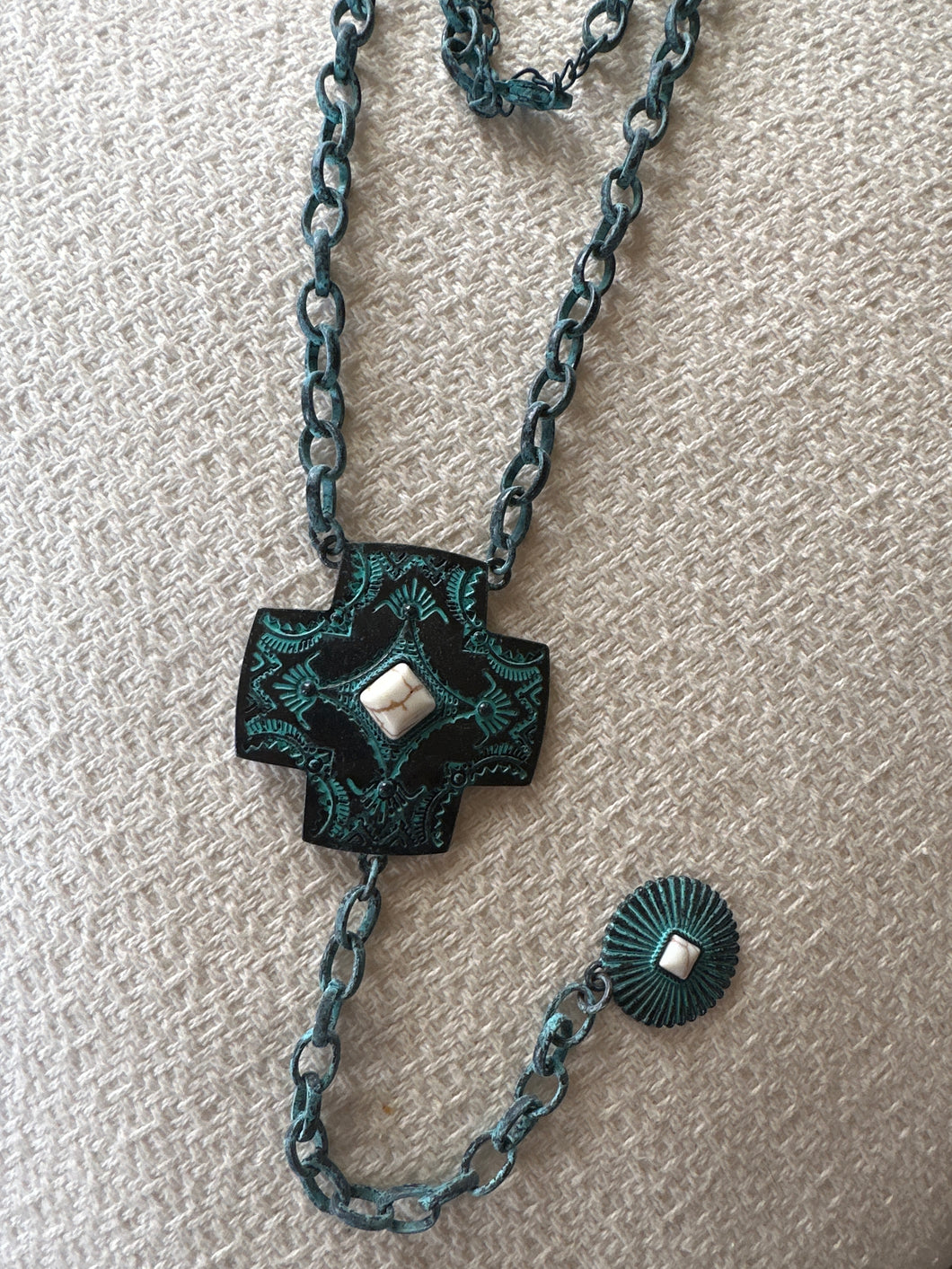 Patina Cross Necklace