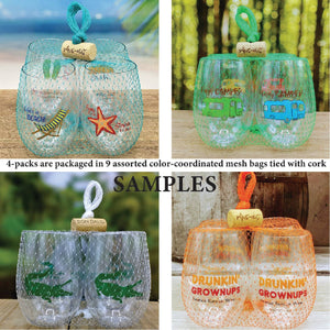 Mom Sayings Plastic Stemless Wine Glasses