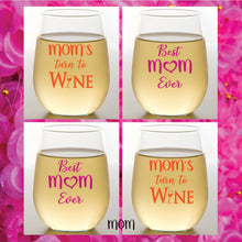 Load image into Gallery viewer, Mom Sayings Plastic Stemless Wine Glasses